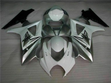 Argent Blanc Carénage Moto Suzuki GSXR 1000 K7 2007-2008