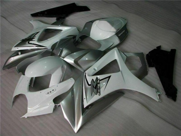 Argent Blanc Carénage Moto Suzuki GSXR 1000 K7 2007-2008 Argent Blanc Carénage Moto Suzuki GSXR 1000 K7 2007-2008