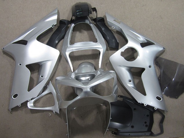 Argent Carénage Moto Kawasaki ZX6R 2003-2004 Argent Carénage Moto Kawasaki ZX6R 2003-2004
