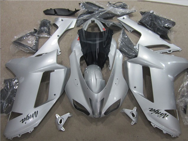 Argent Carénages Moto Kawasaki ZX6R 2007-2008 Argent Carénages Moto Kawasaki ZX6R 2007-2008