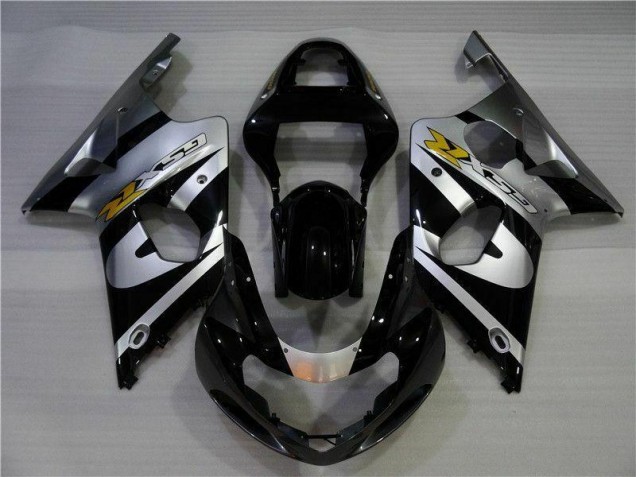 Argent Noir Carénage Moto Suzuki GSXR 1000 K1 2000-2002 Argent Noir Carénage Moto Suzuki GSXR 1000 K1 2000-2002