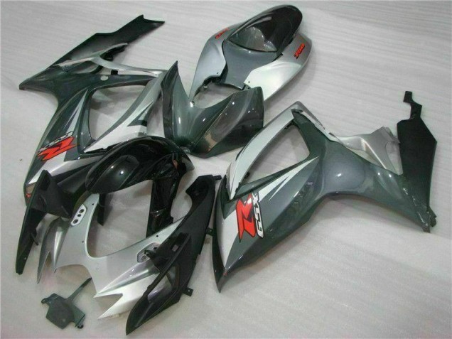 Argent Noir Carénage Moto Suzuki GSXR 600 / 750 K6 2006-2007 Argent Noir Carénage Moto Suzuki GSXR 600 / 750 K6 2006-2007