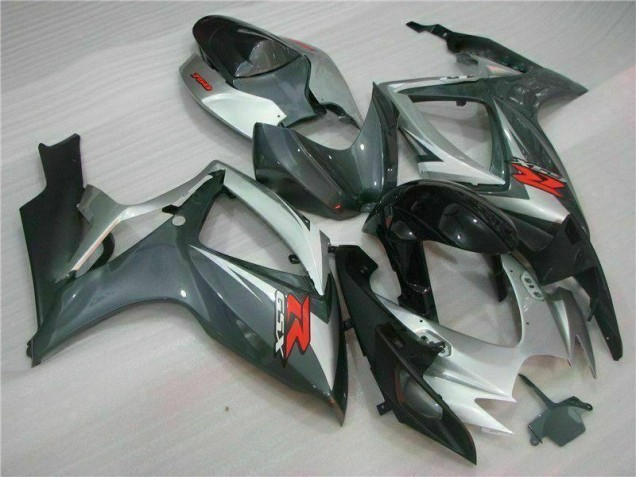 Argent Noir Carénage Moto Suzuki GSXR 600 / 750 K6 2006-2007 Argent Noir Carénage Moto Suzuki GSXR 600 / 750 K6 2006-2007