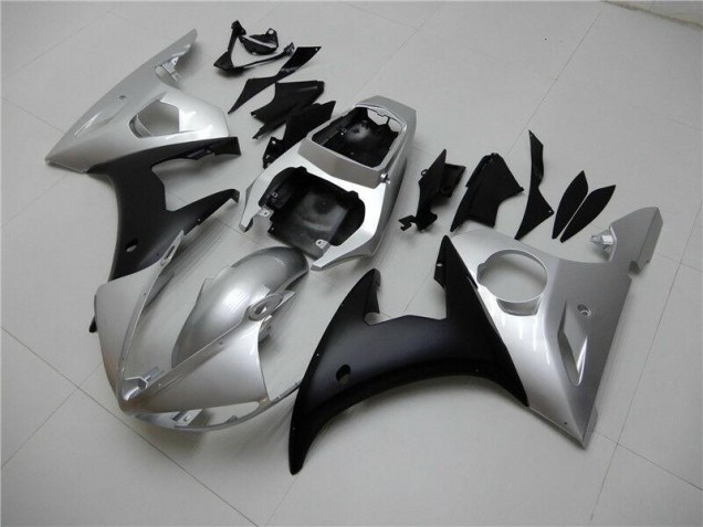 Argent Noir Carénage Moto Yamaha R6 2003-2005 Argent Noir Carénage Moto Yamaha R6 2003-2005