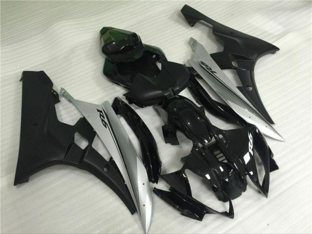 Argent Noir Carénage Moto Yamaha R6 2006-2007 Argent Noir Carénage Moto Yamaha R6 2006-2007