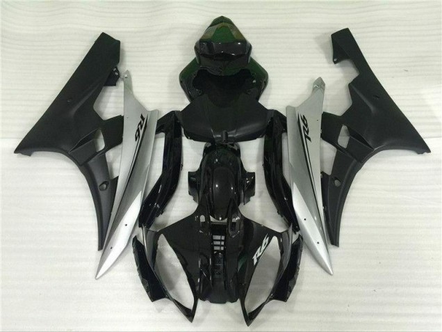 Argent Noir Carénage Moto Yamaha R6 2006-2007 Argent Noir Carénage Moto Yamaha R6 2006-2007