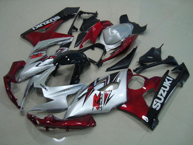 Argent Rouge Carénage Moto Suzuki GSXR 1000 K5 2005-2006 Argent Rouge Carénage Moto Suzuki GSXR 1000 K5 2005-2006