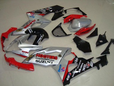 Argent et Rouge Carénage Moto Suzuki GSXR 1000 K5 2005-2006