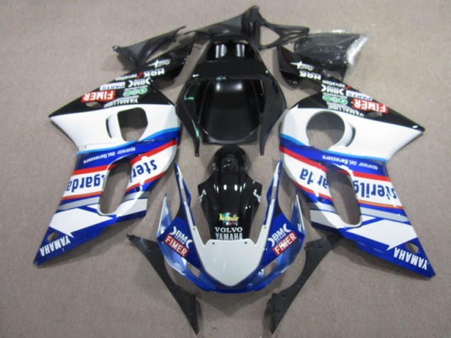 BM FIMER VOLVO Bleu Blanc Noir Carénage Moto Yamaha R6 1998-2002 BM FIMER VOLVO Bleu Blanc Noir Carénage Moto Yamaha R6 1998-2002