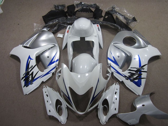 Blanc Argent Bleu Carénage Moto Suzuki GSXR 1300 Hayabusa 2008-2019 Blanc Argent Bleu Carénage Moto Suzuki GSXR 1300 Hayabusa 2008-2019