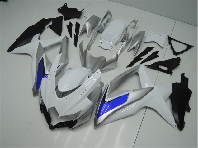 Blanc Argent Bleu Carénage Moto Suzuki GSXR 600 / 750 K8 2008-2010 Blanc Argent Bleu Carénage Moto Suzuki GSXR 600 / 750 K8 2008-2010