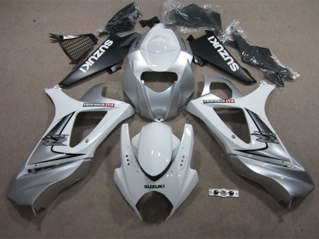 Blanc Argent Carénage Moto Suzuki GSXR 1000 K7 2007-2008 Blanc Argent Carénage Moto Suzuki GSXR 1000 K7 2007-2008