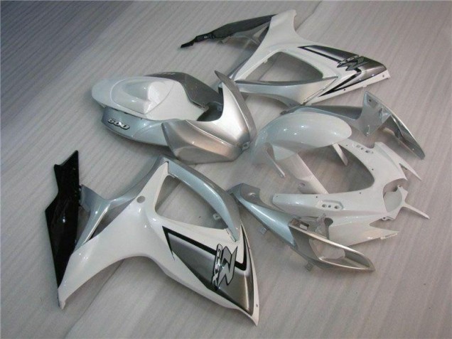 Blanc Argent Carénages Moto Suzuki GSXR 600 / 750 K6 2006-2007