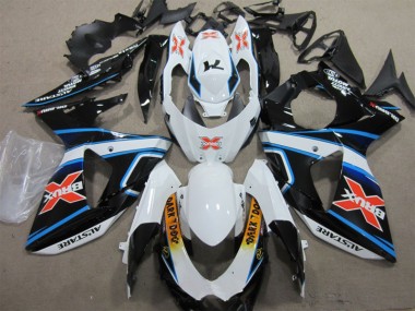 Blanc Bleu Brux Dark Dog Carénage Moto Suzuki GSXR 1000 K9 2009-2016