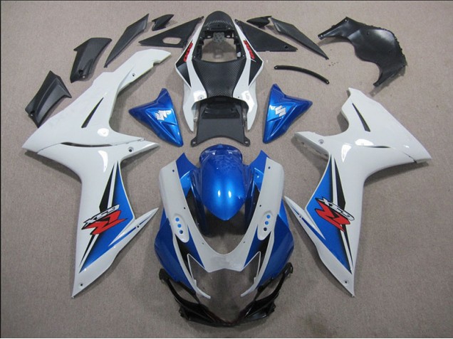 Blanc Bleu Carénage Moto Suzuki GSXR 600 K11 2011-2024 Blanc Bleu Carénage Moto Suzuki GSXR 600 K11 2011-2024