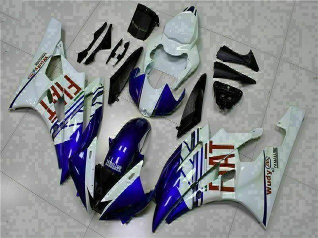 Blanc Bleu Carénage Moto Yamaha R6 2006-2007 Blanc Bleu Carénage Moto Yamaha R6 2006-2007