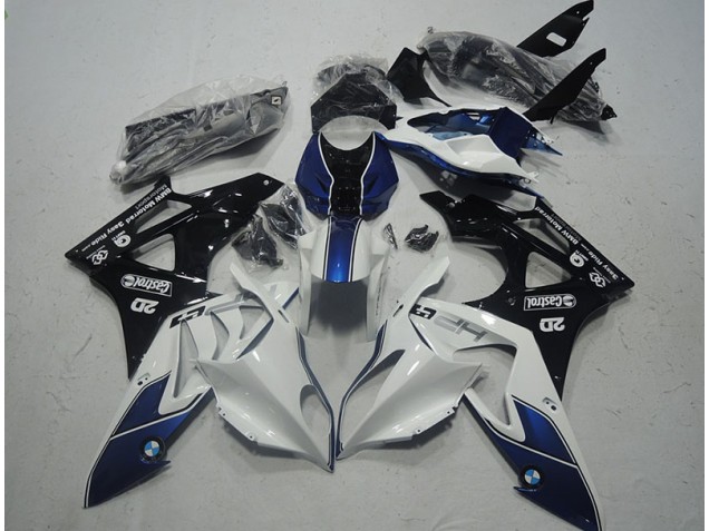 Blanc Bleu Carénages Moto BMW S1000RR 2009-2014