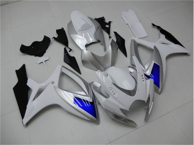 Blanc Bleu Carénages Moto Suzuki GSXR 600 / 750 K6 2006-2007 Blanc Bleu Carénages Moto Suzuki GSXR 600 / 750 K6 2006-2007