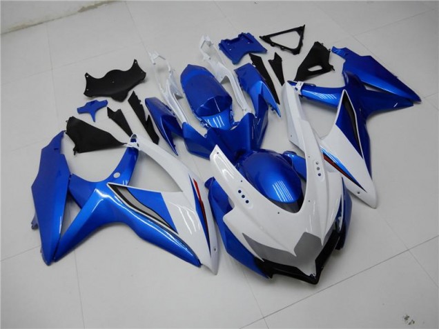 Blanc Bleu Carénages Moto Suzuki GSXR 600 / 750 K8 2008-2010 Blanc Bleu Carénages Moto Suzuki GSXR 600 / 750 K8 2008-2010
