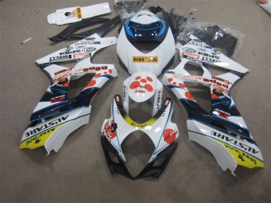 Blanc Bleu Dark Dog Carénage Moto Suzuki GSXR 1000 K7 2007-2008