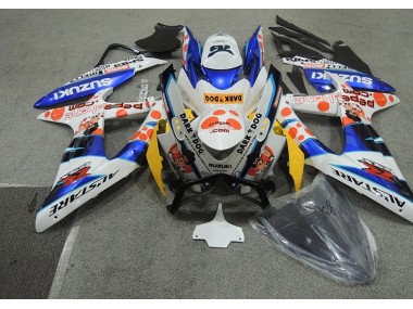 Blanc Bleu Dark Dog Carénage Moto Suzuki GSXR 600 K8 2008-2010