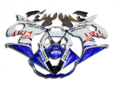 Blanc Bleu Fiat Motul Dunlop Carénage Moto Yamaha R6 2003-2005