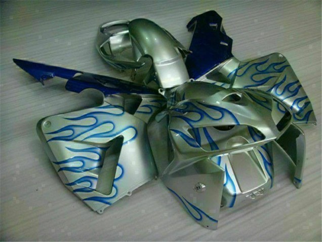 Blanc Bleu Flamme Carénage Moto Honda CBR 600 RR 2005-2006 Blanc Bleu Flamme Carénage Moto Honda CBR 600 RR 2005-2006