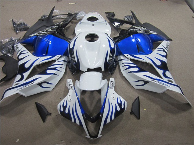 Blanc Bleu Flamme Carénage Moto Honda CBR 600 RR 2009-2012 Blanc Bleu Flamme Carénage Moto Honda CBR 600 RR 2009-2012