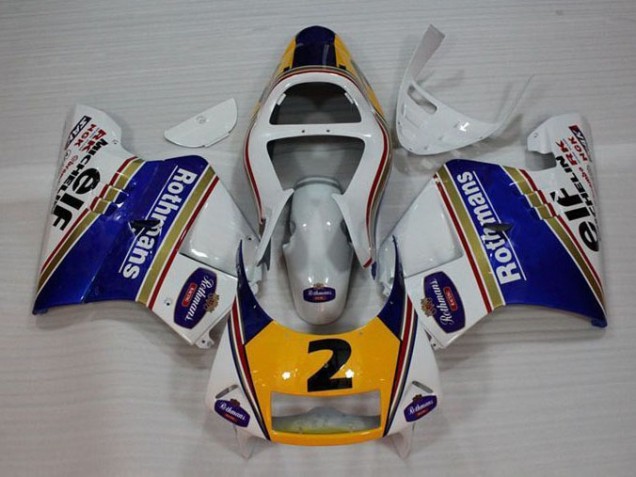 Blanc Bleu Jaune Carénage Moto Honda NSR 250 MC28 P4 1994-1996 Blanc Bleu Jaune Carénage Moto Honda NSR 250 MC28 P4 1994-1996