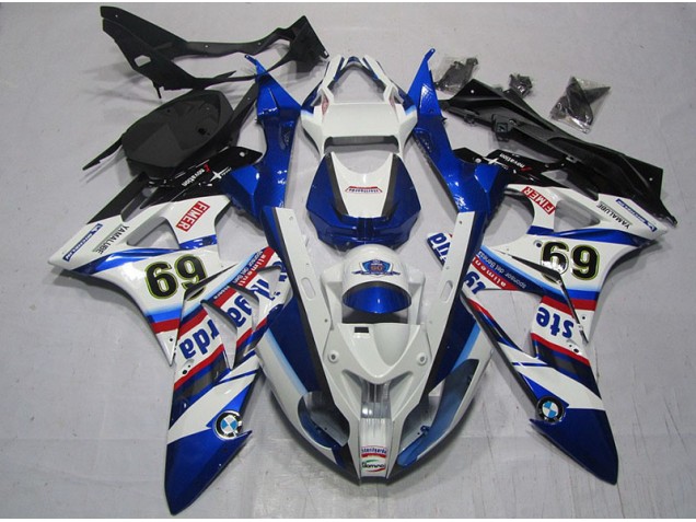 Blanc Bleu Sterilgarda 69 Carénage Moto BMW S1000RR 2009-2014 Blanc Bleu Sterilgarda 69 Carénage Moto BMW S1000RR 2009-2014