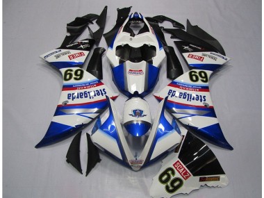 Blanc Bleu Sterilgarda SCALZ 69 Carénage Moto Yamaha R1 2009-2011