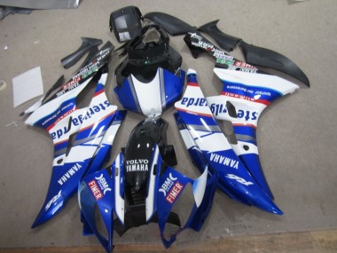Blanc Bleu Sterilgarda Volvo Carénage Moto Yamaha R6 2006-2007
