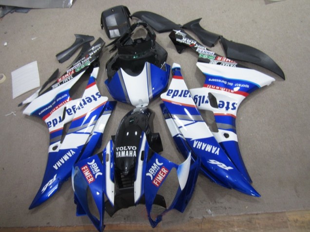 Blanc Bleu Sterilgarda Volvo Carénage Moto Yamaha R6 2006-2007 Blanc Bleu Sterilgarda Volvo Carénage Moto Yamaha R6 2006-2007