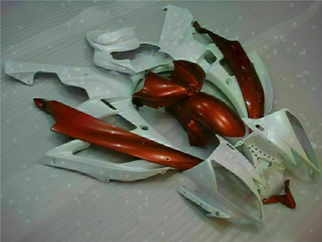 Blanc Brun Carénage Moto Yamaha R6 2006-2007 Blanc Brun Carénage Moto Yamaha R6 2006-2007