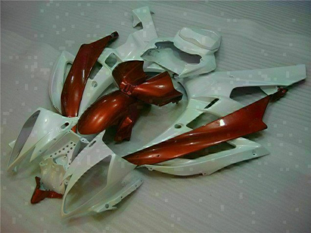 Blanc Brun Carénage Moto Yamaha R6 2006-2007 Blanc Brun Carénage Moto Yamaha R6 2006-2007
