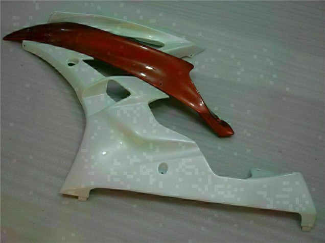 Blanc Brun Carénage Moto Yamaha R6 2006-2007 Blanc Brun Carénage Moto Yamaha R6 2006-2007