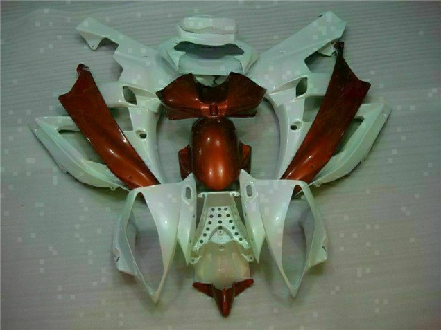 Blanc Brun Carénage Moto Yamaha R6 2006-2007 Blanc Brun Carénage Moto Yamaha R6 2006-2007