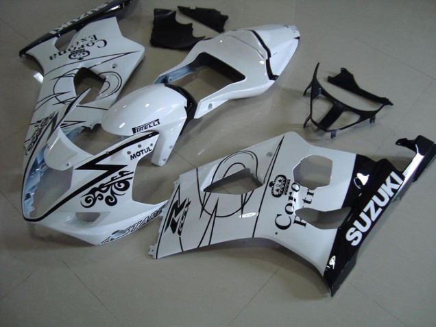 Blanc Corona Carénage Moto Suzuki GSXR 1000 K3 2003-2004