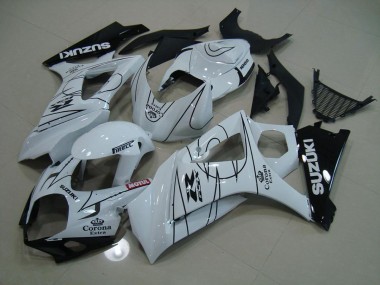 Blanc Corona Carénage Moto Suzuki GSXR 1000 K7 2007-2008