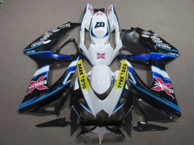 Blanc Dark Dog 07 Carénage Moto Suzuki GSXR 600 K8 2008-2010