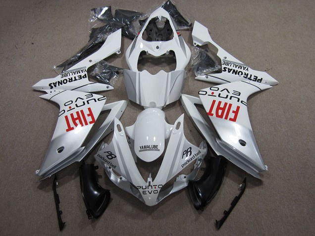 Blanc Fiat Carénage Moto Yamaha R1 2007-2008 Blanc Fiat Carénage Moto Yamaha R1 2007-2008
