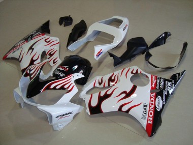 Blanc Flamme Carénage Moto Honda CBR 600 F4i 2001-2003