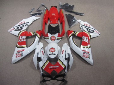 Blanc Lucky Strike Rouge Motul Carénage Moto Suzuki GSXR 600 K8 2008-2010