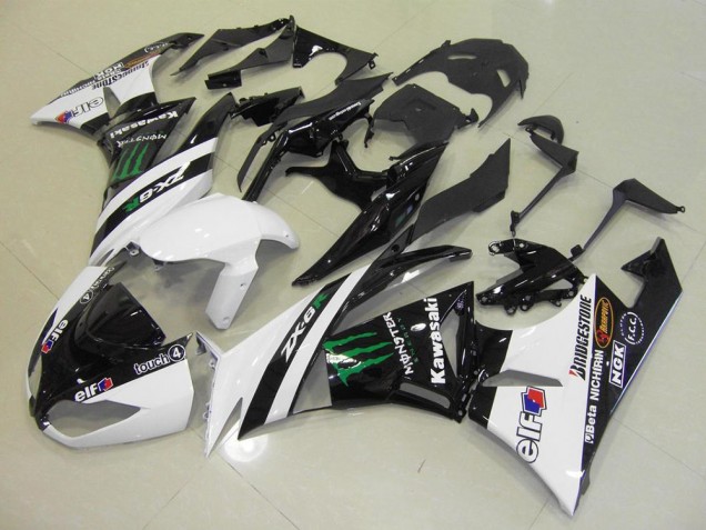 Blanc Monster Carénage Moto Kawasaki ZX6R 2009-2012 Blanc Monster Carénage Moto Kawasaki ZX6R 2009-2012