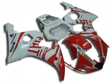 Blanc Motul Rouge Fiat Carénage Moto Yamaha R6 2003-2005