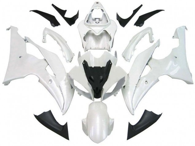 Blanc Nacré Carénages Moto Yamaha R6 2008-2016 Blanc Nacré Carénages Moto Yamaha R6 2008-2016