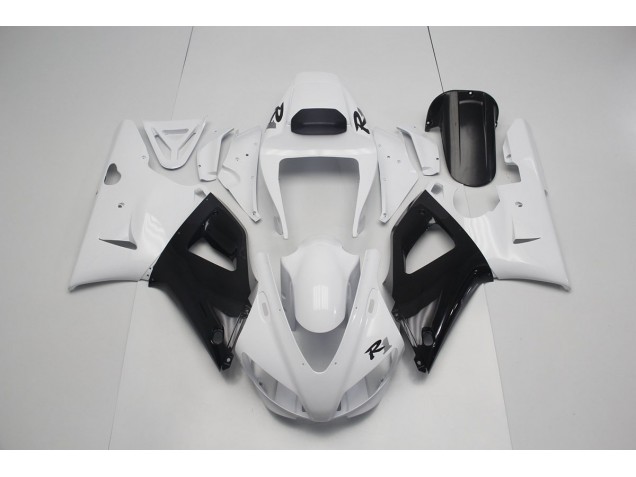Blanc Nacré Noir Carénage Moto Yamaha R1 1998-1999 Blanc Nacré Noir Carénage Moto Yamaha R1 1998-1999