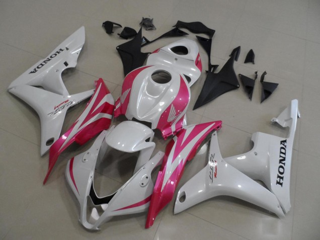 Blanc Nacré avec Rose Carénage Moto Honda CBR 600 RR 2007-2008 Blanc Nacré avec Rose Carénage Moto Honda CBR 600 RR 2007-2008