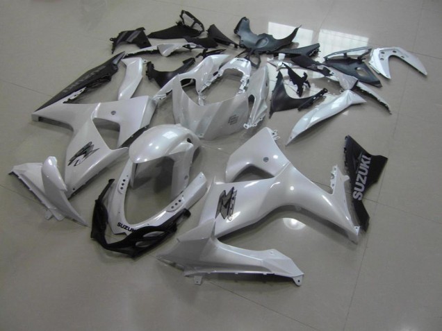 Blanc Nacré et Noir Carénage Moto Suzuki GSXR 1000 K9 2009-2016 Blanc Nacré et Noir Carénage Moto Suzuki GSXR 1000 K9 2009-2016