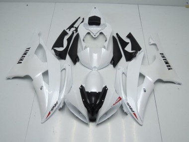 Blanc Nacré et Rouge Décalque Carénage Moto Yamaha R6 2008-2016